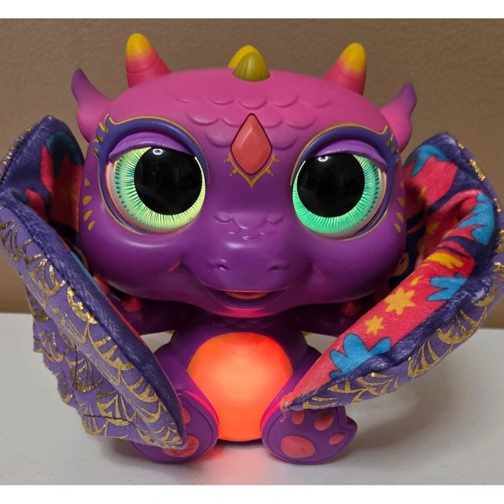 FurReal Fuzzalots‎ Dragon Interactive Toy Purple Color Changing Lights Sounds